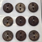 12 Vintage Brown 11/16” Buttons w Thread Wrapped/ Fabric Texture on Cards Japan — photo 4