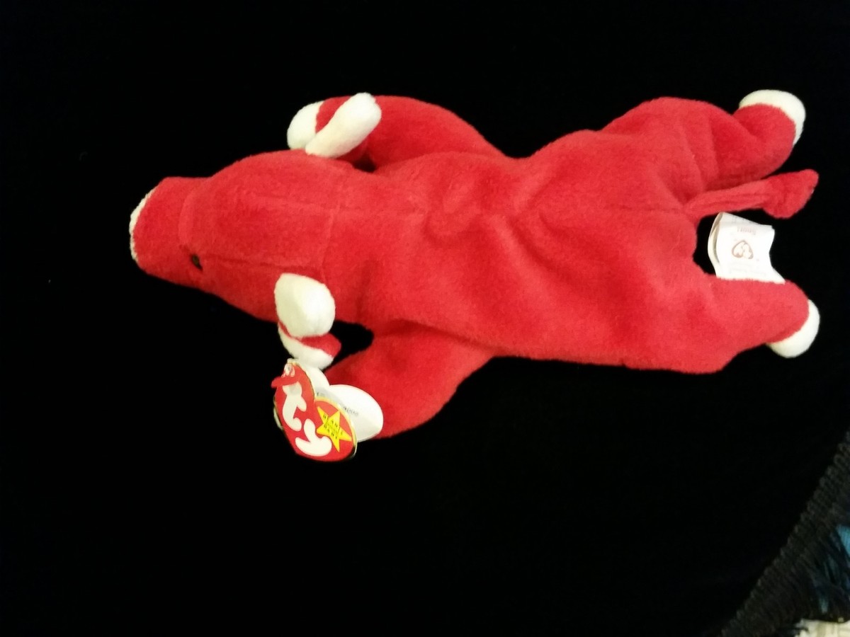 VINTAGE Rare 1995 SNORT TY Beanie Baby Red Bull Style 4002