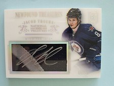 2013-14 Jacob Trouba National Newfound Treasures Rookie Autograph Jersey 09/10