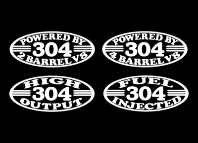 2 304 V8 DECALS AMC IH ENGINE 2 4 BARREL HIGH OUTPUT FUEL INJECTED 5.0 ...