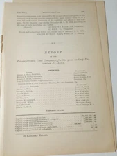 1882 railroad report PENNSYLVANIA COAL COMPANY train Hawley Port Griffith PA