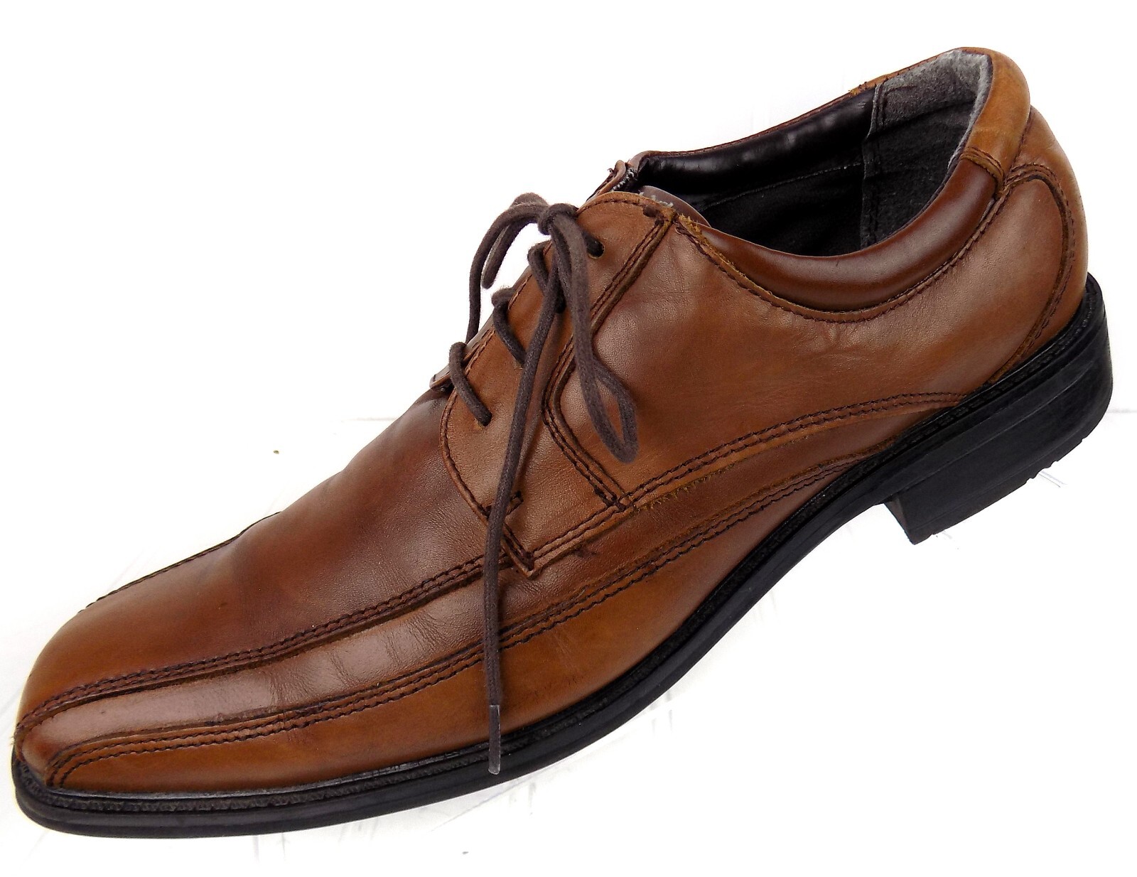 SAOLA Scarpe Oxford Dockers uomo pelle marrone misura 10 5M stringate ammortizzate punta quadrata