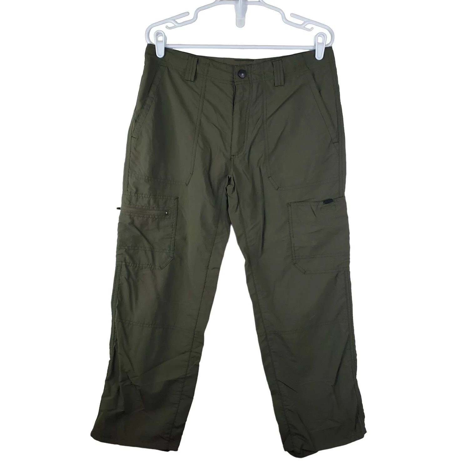 Eddie Bauer Cargo Pants Mens 33/26 Green Regular Fit Lightweight Gorpcore