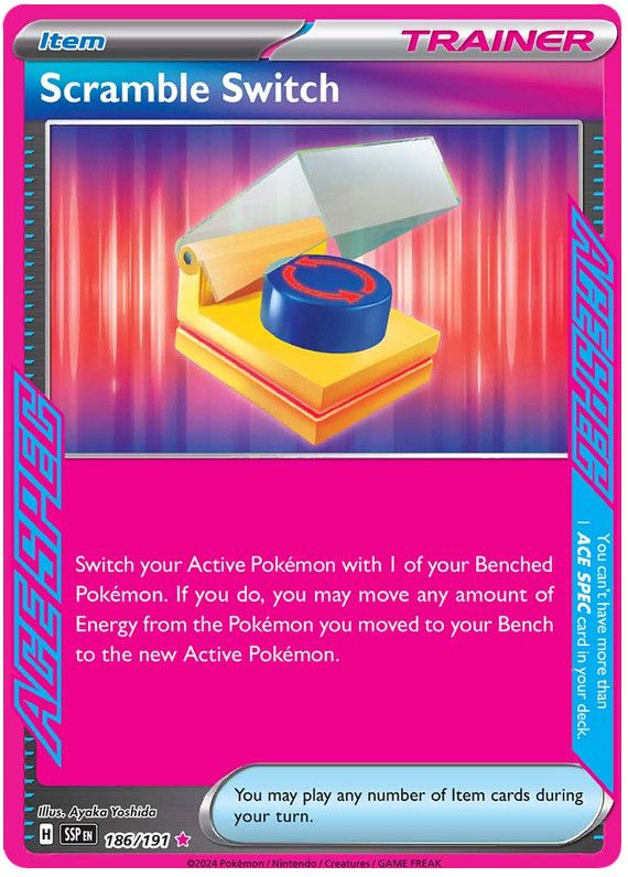 SCRAMBLE SWITCH 186/191 SURGING SPARKS POKEMON (ACE SPEC, NM)