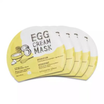 Too Cool For School Egg Cream Mask Hydration ~ 5 Sheets
