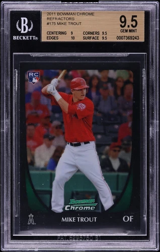 2011 Bowman Chrome Refractor Mike Trout ROOKIE #175 BGS 9.5 GEM MINT