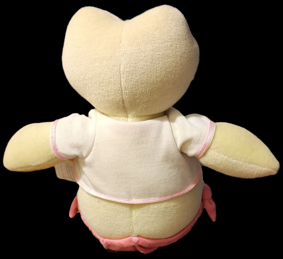 First & Main Baby Froggle Woggle Rattle Plush Green Frog Pink Diaper Flower 8" - Image 4 of 4