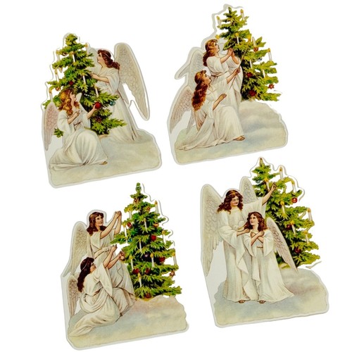 NOS VTG 90s Shackman & Co 4-pack Christmas Tree Angels Cards & Envelopes CA 1993 - Picture 6 of 11