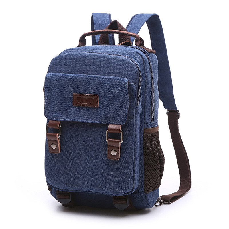 Convertible Canvas Small Mini Backpack Rucksack Chest Pack Sling