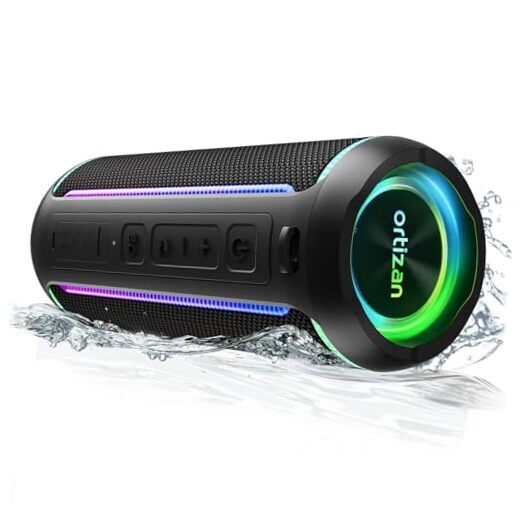 Portable Bluetooth Speaker, 40W Loud Sound and Deep Bass, IPX7 Black