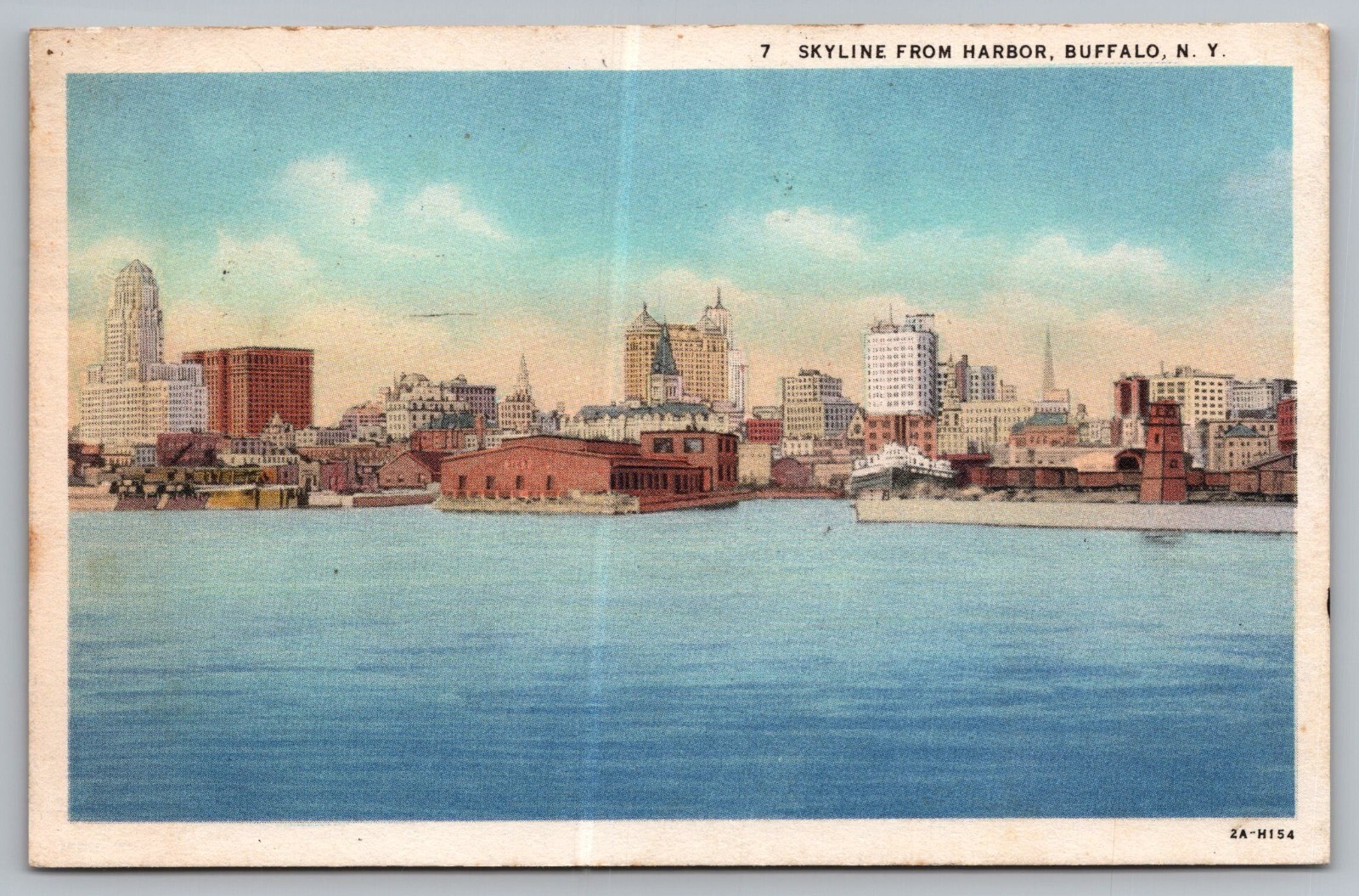 Skyline from Harbor Buffalo New York Postcard eBay