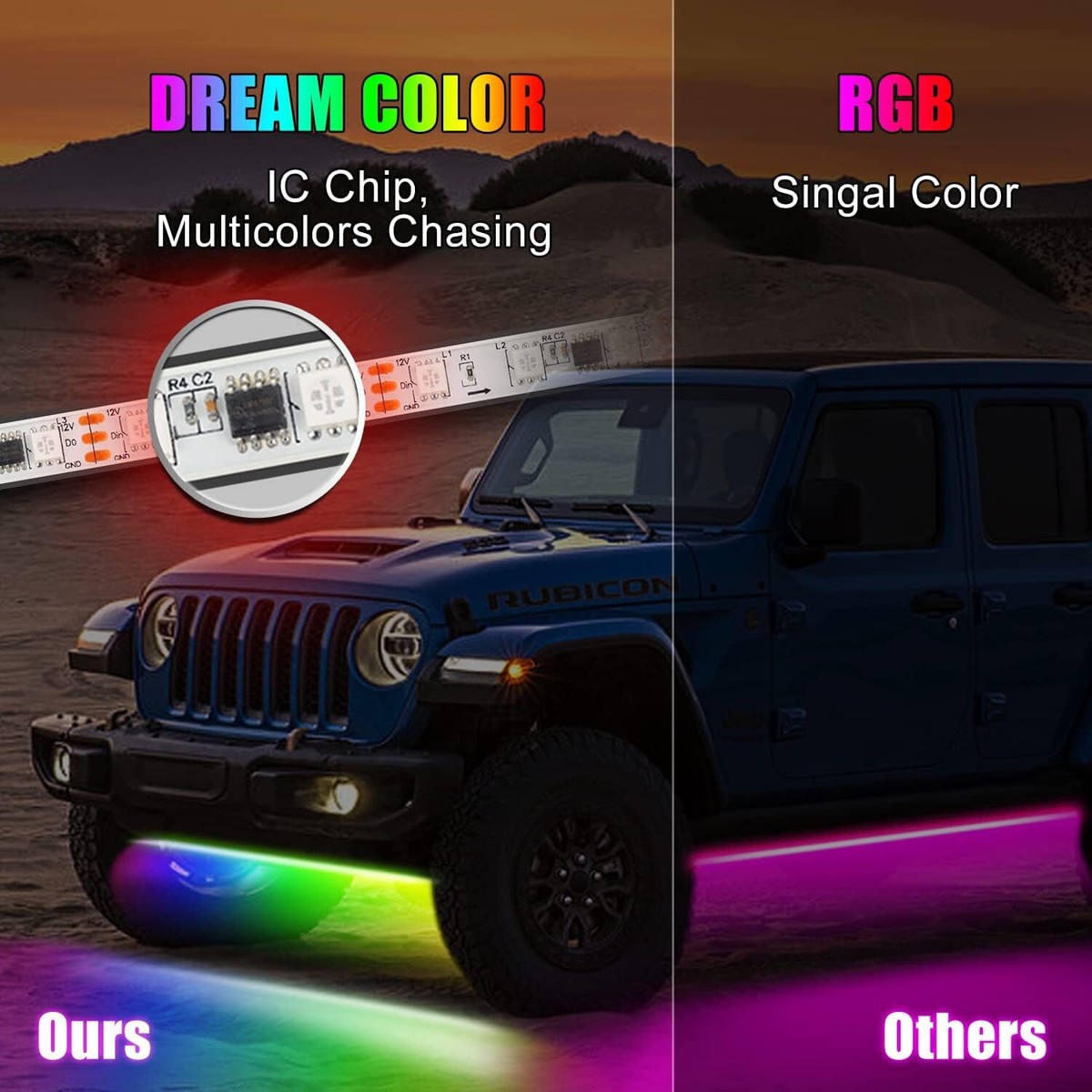6X RGB Underglow LED Lights Kit For Kawasaki Ninja ZX636 6X RGB Underglow LED Lights Kit For Kawasaki Ninja ZX636