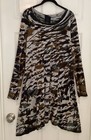 Heyne Bogut long sleeve rayon/spandex dress, NWOT, size 2, USA-made, Artsy