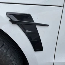3D Glossy Black Soft TPU Side Fender Vents Air Wing Cover Trim Car Accessories