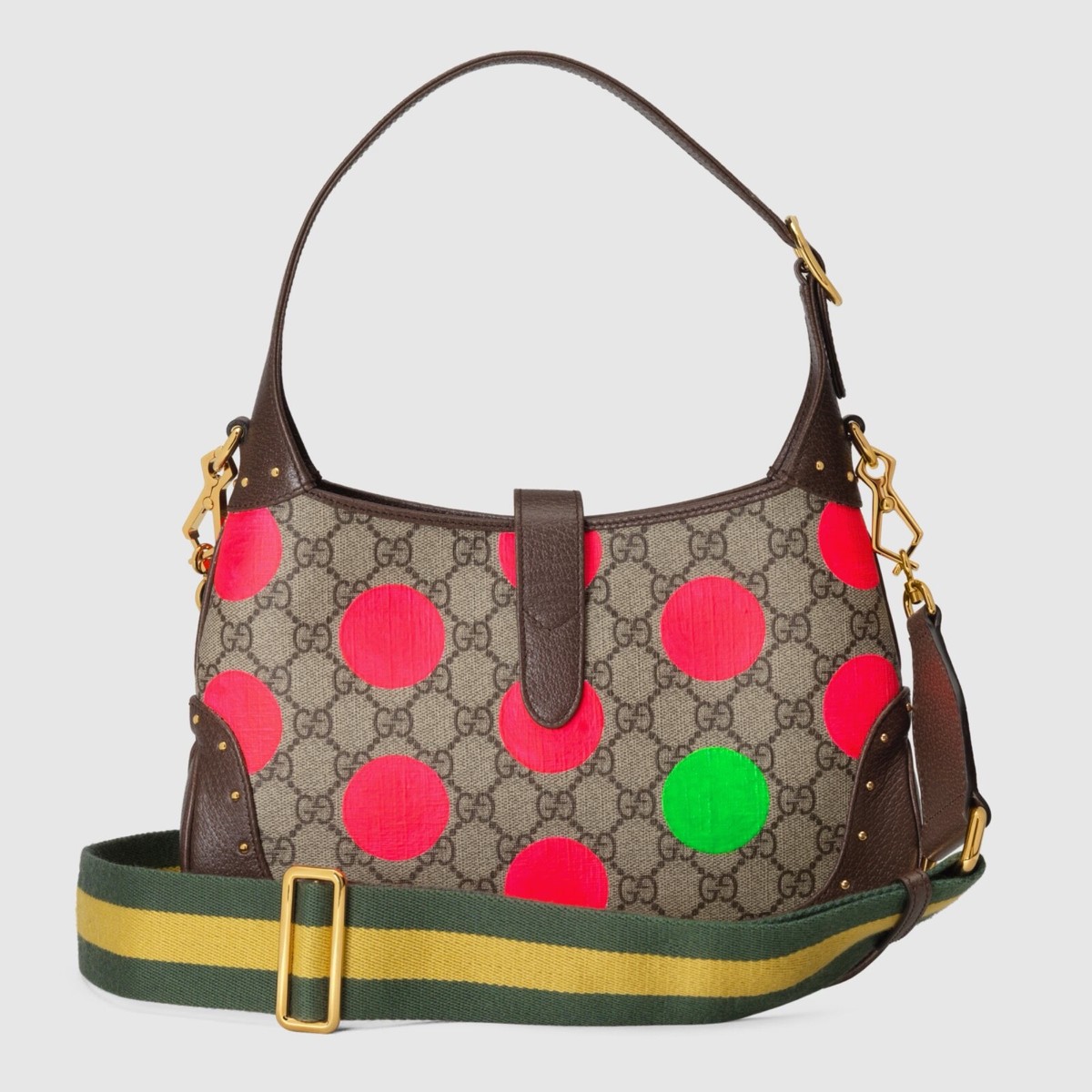 バッグ Gucci Studded 2-Way Leather Bag GUCCI JACKIE 1961 GG Supreme Studded Shoulder Bag Canvas w