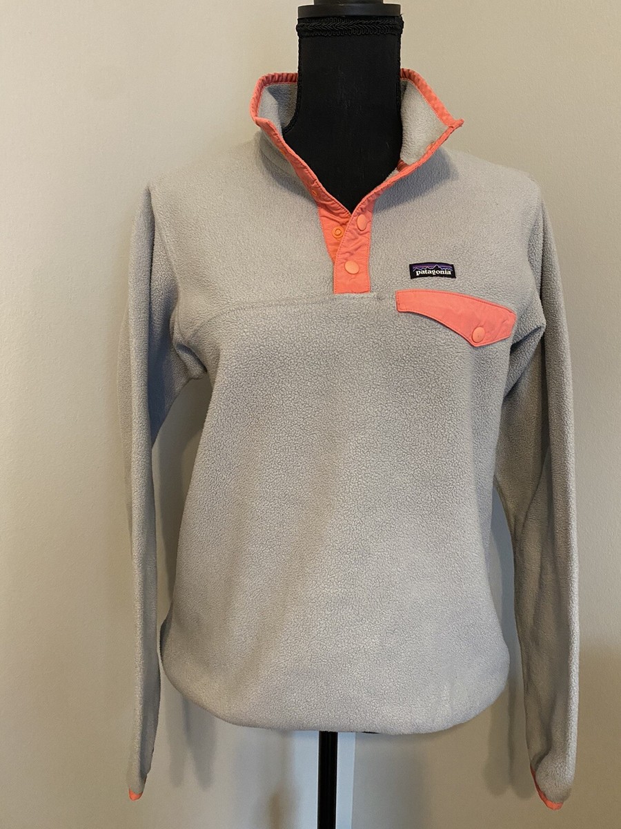 PATAGONIA Synchilla Fleece Gray With Coral Detail Girl