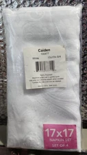 Caiden Elegance Damask Fabric Napkins Set of 4  17" X 17"