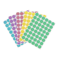 Circle Pastel Color Stickers 17mm Round Dot Crafts Labels 3/4 Inch 336 Pack