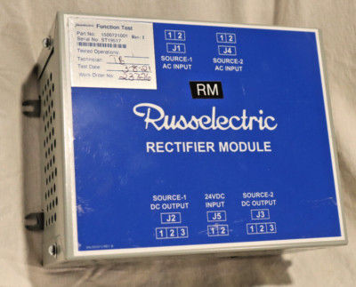 1500721001 RussElectric Rectifier Module RM Transfer Switch Controller ATS Assy
