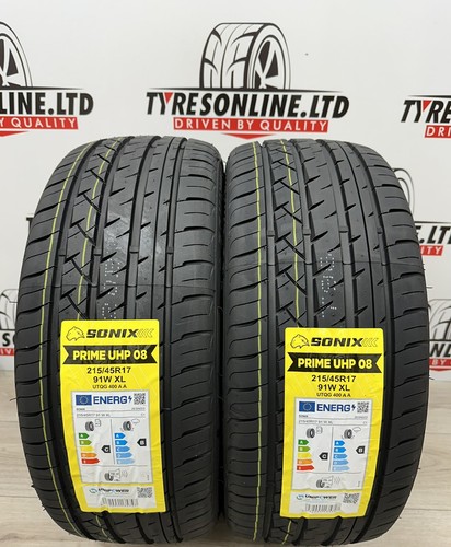 2 X 215 45 17 SONIX 215/45ZR17 91W XL BRAND NEW M+S TYRES AMAZING C B LABELS - Picture 3 of 5