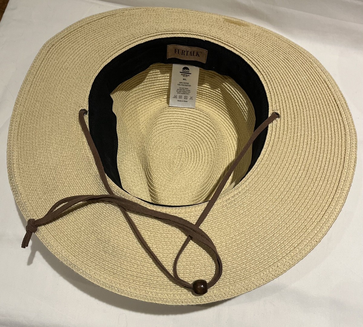 NEW! Furtalk Adjustable Paper Sun Hat Size M/L FURTALK Panama Hat Sun Hats for Women Men Wide Brim Fedora  main image 4