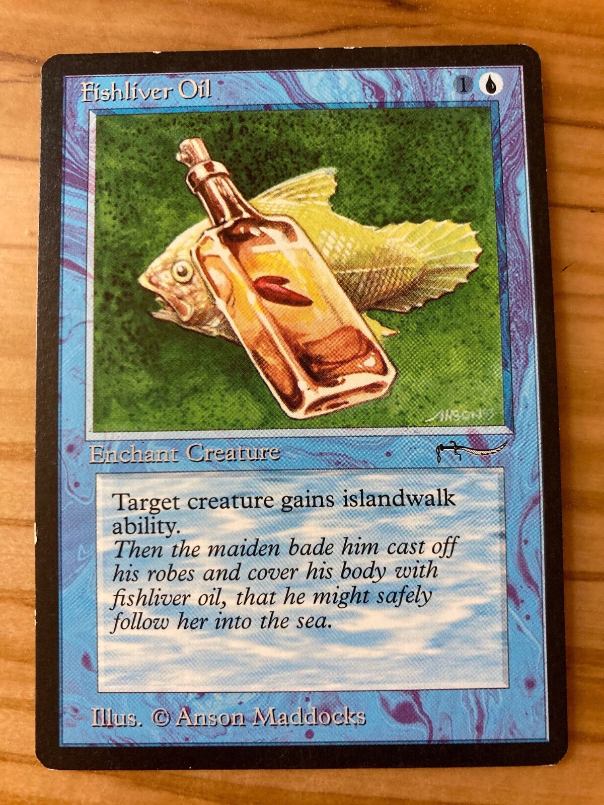 Magic the Gathering MTG Arabian Nights Fishliver Oil Dark MP  (Beta Bob)