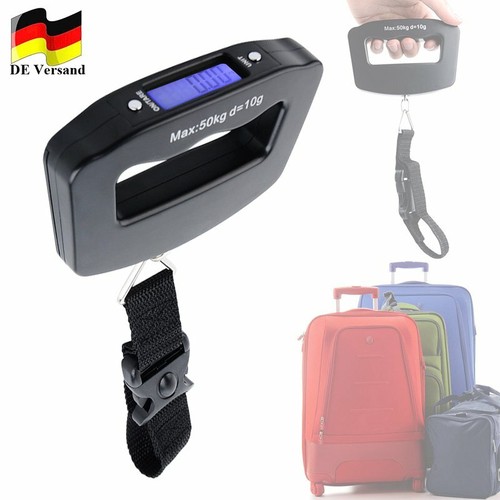 Digital balanza para maletas con pantalla LCD hasta 50 kg negro báscula de  equipaje báscula de viaje | eBay