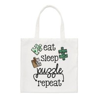 Eat Sleep Puzzle Repeat Regular Tragetasche Lustig Puzzle Puzzler Mum Shopper