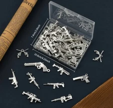 Metal Gun Pendant Keychain Charm