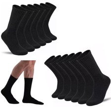 60 Pairs Wholesale Bulk Lots Men's sports Black Crew Socks size 9-11 10-13