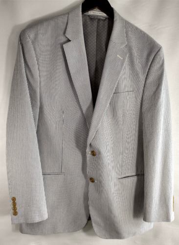 Chaps Blue White Seersucker Sport Coat ~ Blazer 1… - image 1