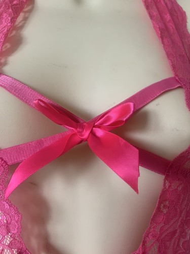 Lovely Sexy Pink Lingerie, Peek-a-boo Babydoll, Body Suit, Role Play - One Size - Picture 2 of 7