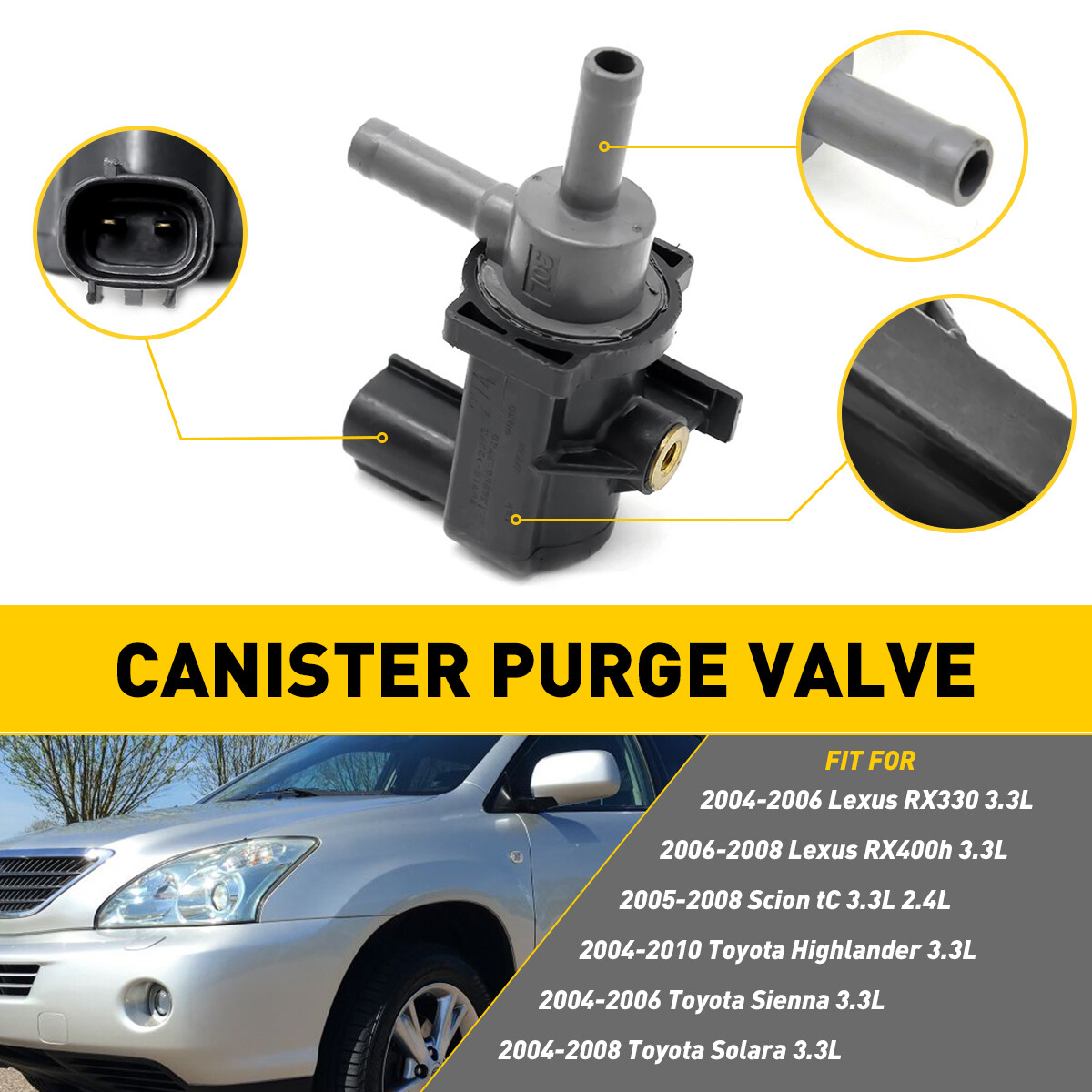 Vapor Canister Purge Valve Solenoid For 20052008 Scion tC 3.3L 2.4L
