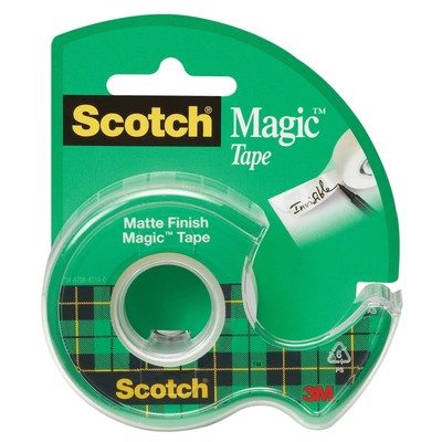 Scotch Magic Tape W/Refillable Dispenser, Clear 1/2'' x 450''