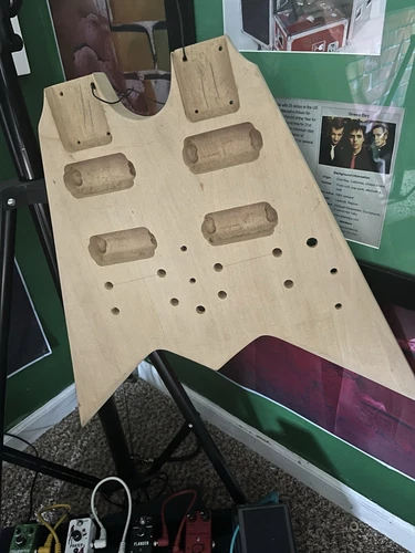 New Flying V Double Neck Electric Guitar Body for 12 and 6 string