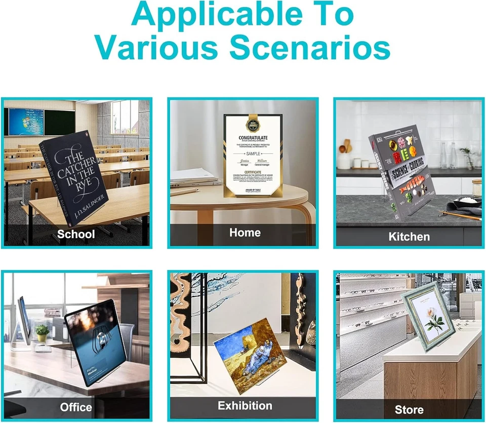 Soporte para libros de acrílico Boloyo sin repisa, 6 pulgadas 10 piezas transparente 10 piezas, transparente Foto 4 de 4