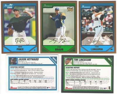 2007 Bowman GOLD Draft Picks & Prospects - DETROIT TIGERS Team Set