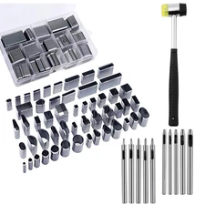52 Shape Style Leather Hole Punch Set - Multiple Shapes Hollow Punch Cutter, 10 