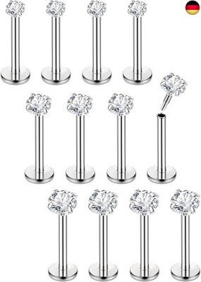 16G 12Pcs Helix Piercings Chirurgenstahl Piercing Ohr Conch Piercing Nasenpierci