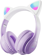 Kids Bluetooth Wireless Over-Ear Cat Ear Headphones with Microphone for Kids Tee