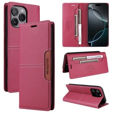 For iPhone 16E 15 14 13 12 11 XR 7 Magnetic Leather Flip Stand Card Wallet Case