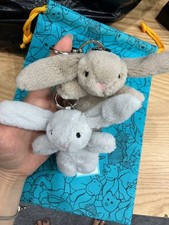 Set 2 Jellycat Amuseable Bunny Plush Bag Charm Keychain Cute Gift - NWT 2026