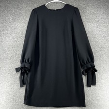 Banana Republic Shift Dress Women Size 4 Black Bow Cuff Casual