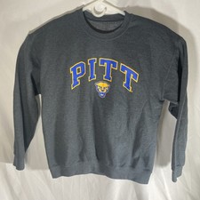 Pitt University of Pittsburgh Panthers Gray Crew Neck Sweatshirt Men's Large