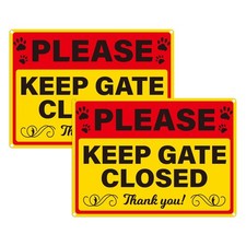 Anobell 2 Pack Please Keep Gate Closed Signs 10" x 7" Reflective Rust-Free Al...