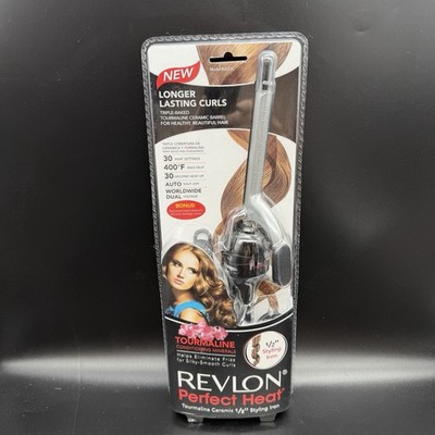 New Revlon Perfect Heat Tourmaline Ceramic 1/2'' Styling Curling Iron RV053C