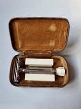 Vintage Rasoir Merkur Solingen Germany Ajustable Avec Son Coffret