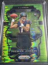 2023 Panini Prizm Premier Jerseys C.J. Stroud Green Pulsar Rookie  Texans RC MEM