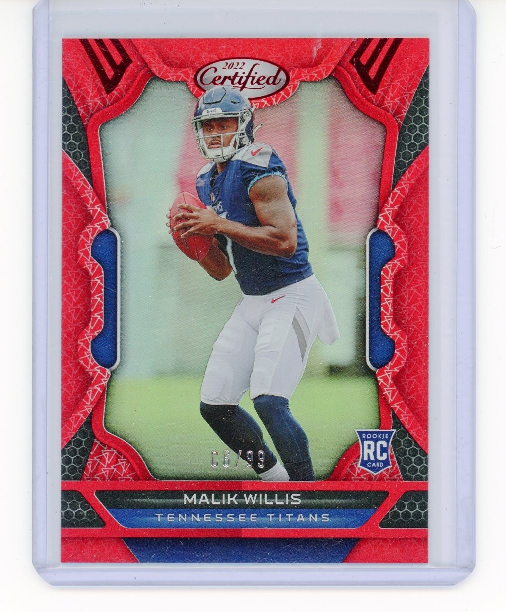 Malik Willis 2022 Panini Certified Football Rookie Red Parallel #66/99 Titans