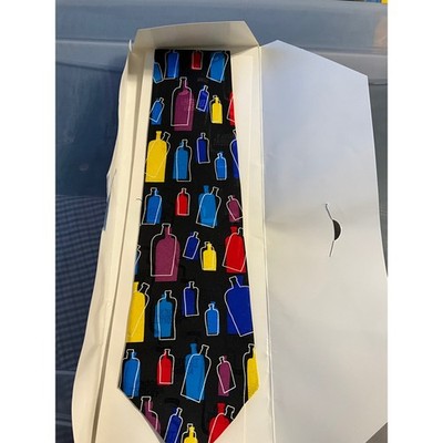 Absolut Vodka Je Suis Mens Necktie Black Multicolor Bottle Pop Art Silk Tie Box